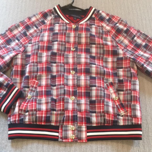 Vintage Tommy Hilfiger Patchwork Bomber Jacket L - Picture 4 of 16